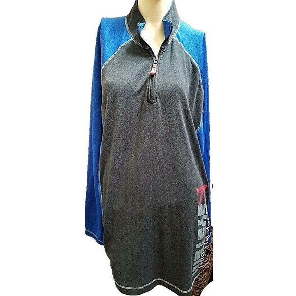 Bugle Boy Long Sleeve 77 Tracking System Logo Shirt Size XL Zip Front - Picture 1 of 5